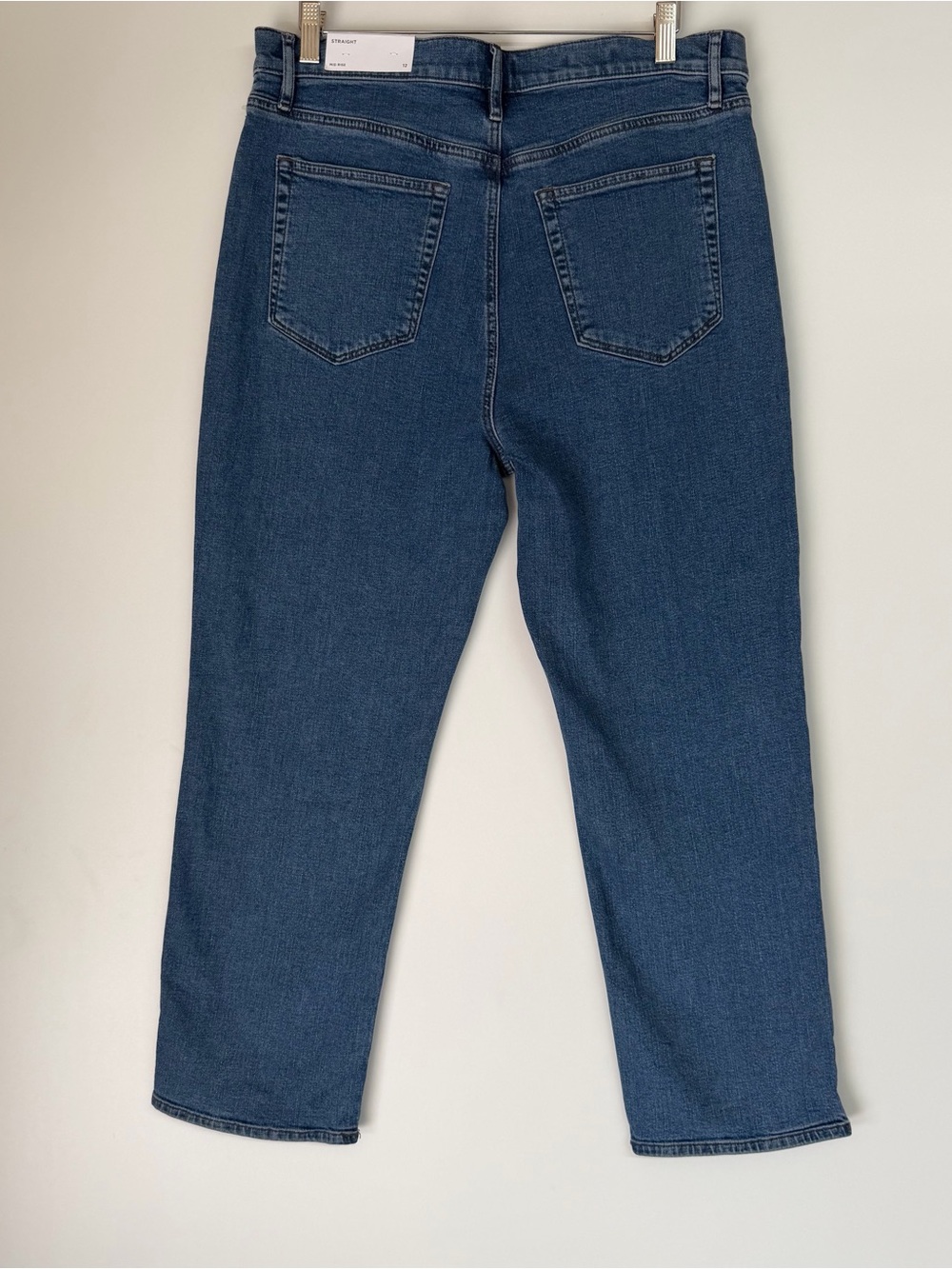 LOFT Mid-Rise Straight Leg Jeans - Dark Blue - Picture 9 of 9